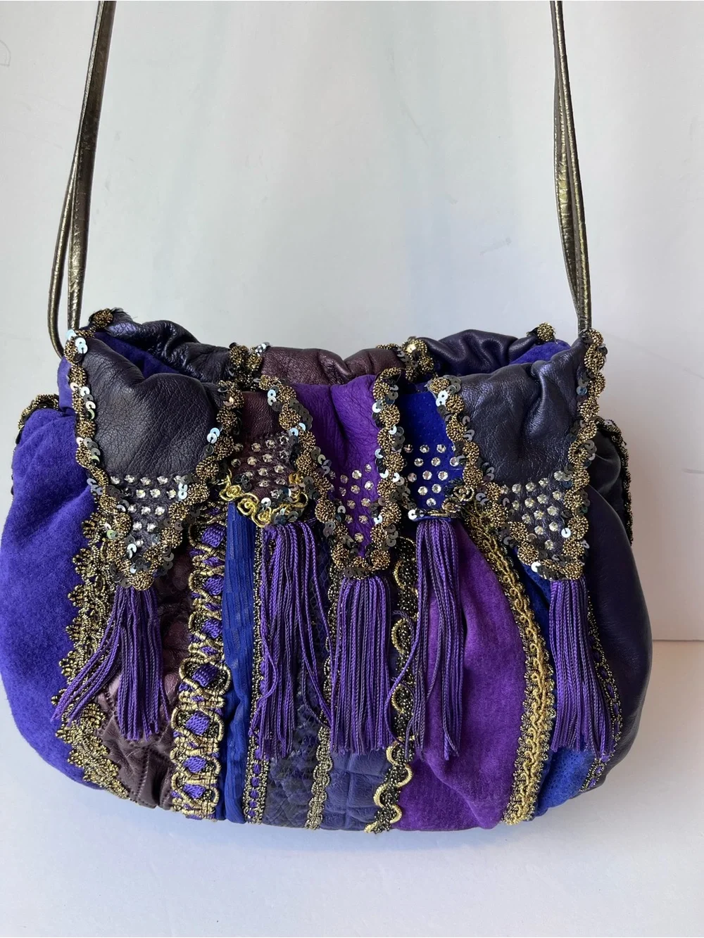 Vintage Rita Diana For Mylinka Boho Purple Clown Purse Bag
